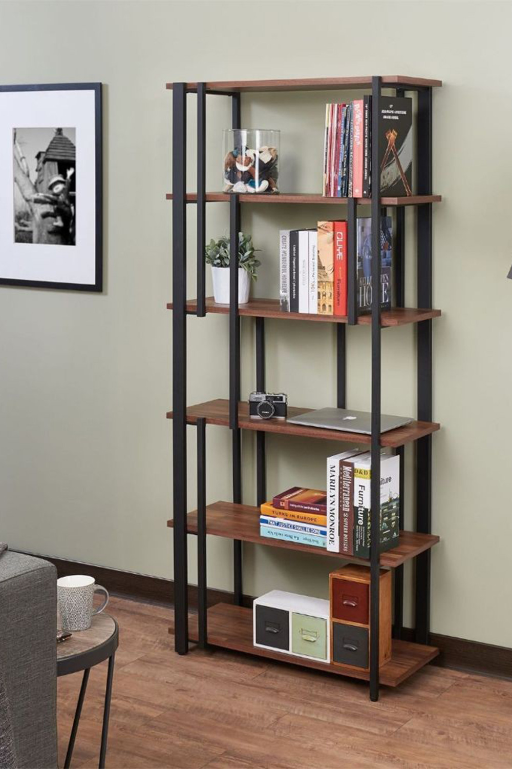 ACME™ Sara Bookshelf - Walnut/Sandy Black (92406)