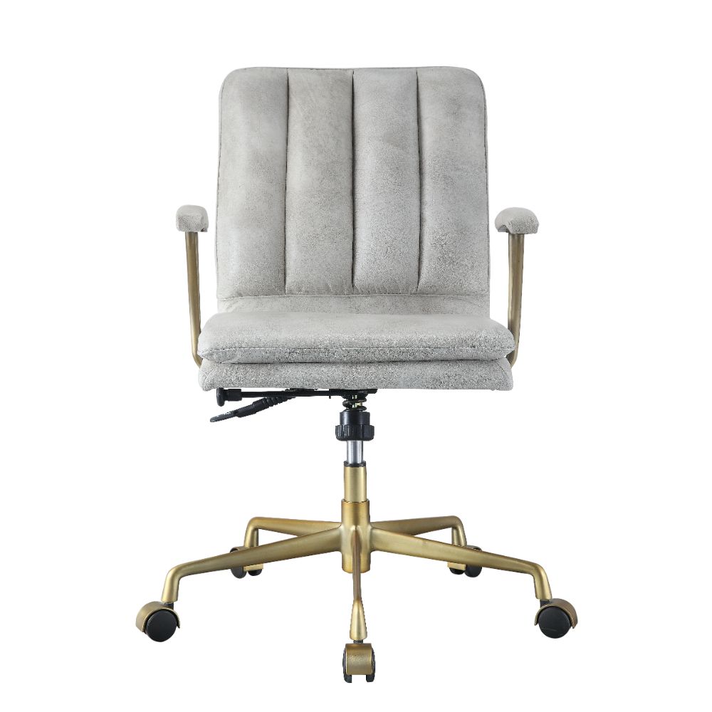 ACME - Damir Office Chair in Vintage White/Chrome