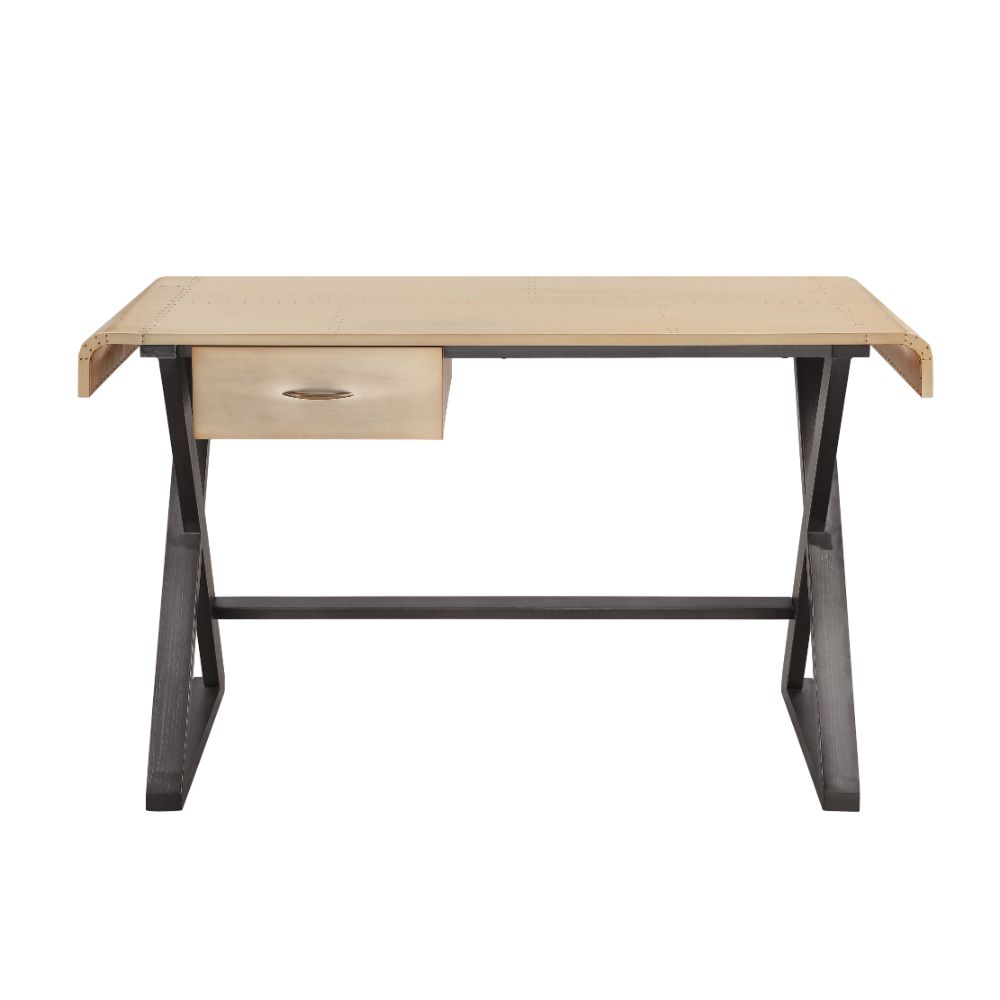 ACME - Danton Executive Writing Desk in Gold Aluminum