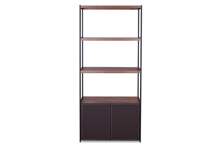 ACME - Sara Bookshelf in Walnut/Sandy Black (92442)