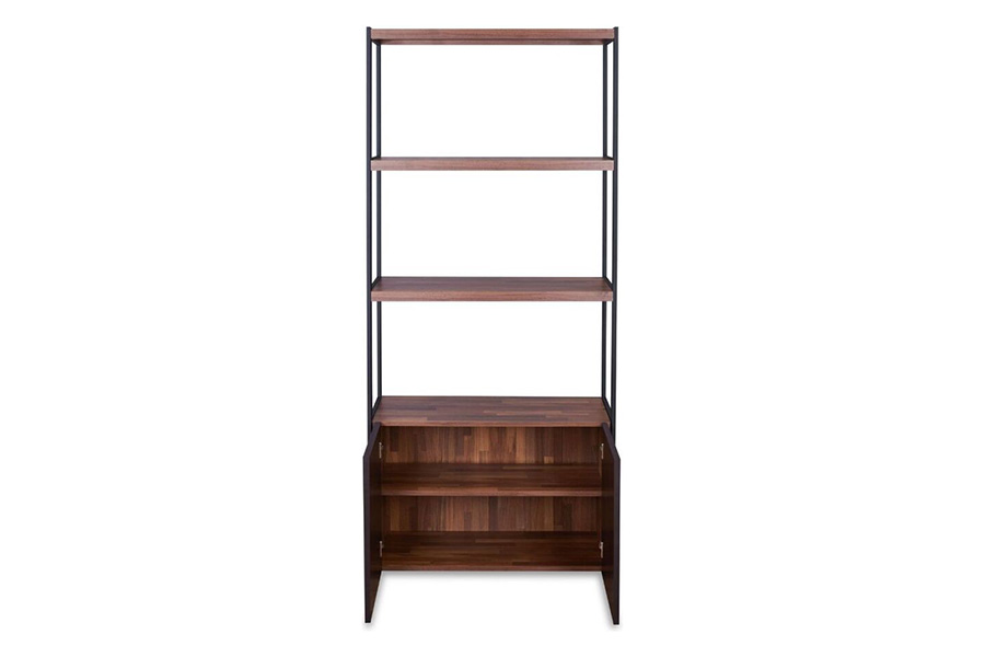 ACME - Sara Bookshelf in Walnut/Sandy Black (92442)