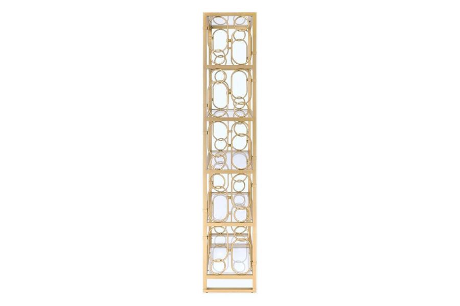 ACME Milavera Bookshelf - Clear Glass/Gold