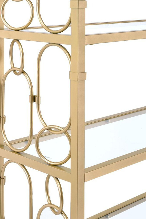 ACME Milavera Bookshelf - Clear Glass/Gold