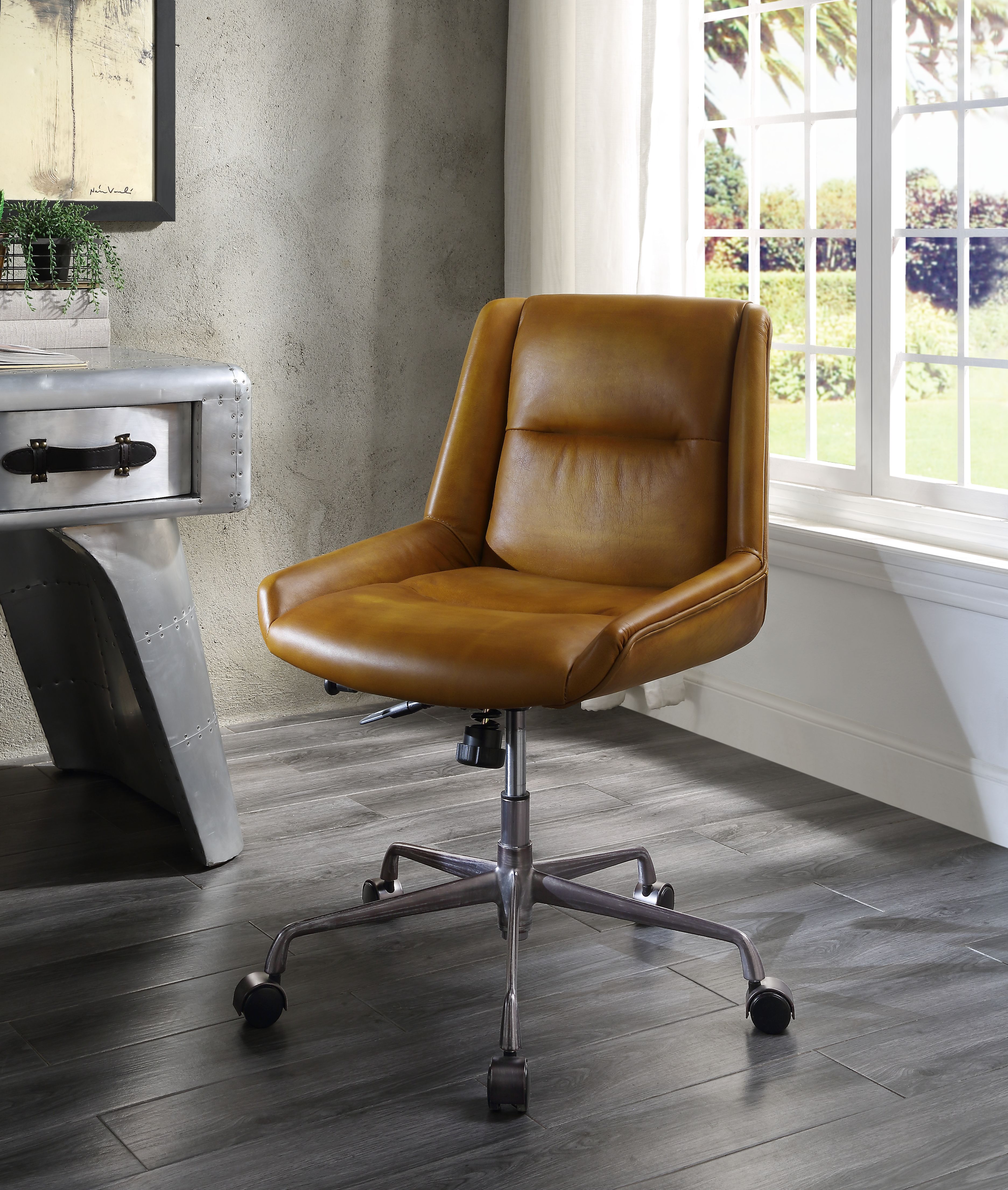 ACME - Ambler Office Chair in Saddle Brown