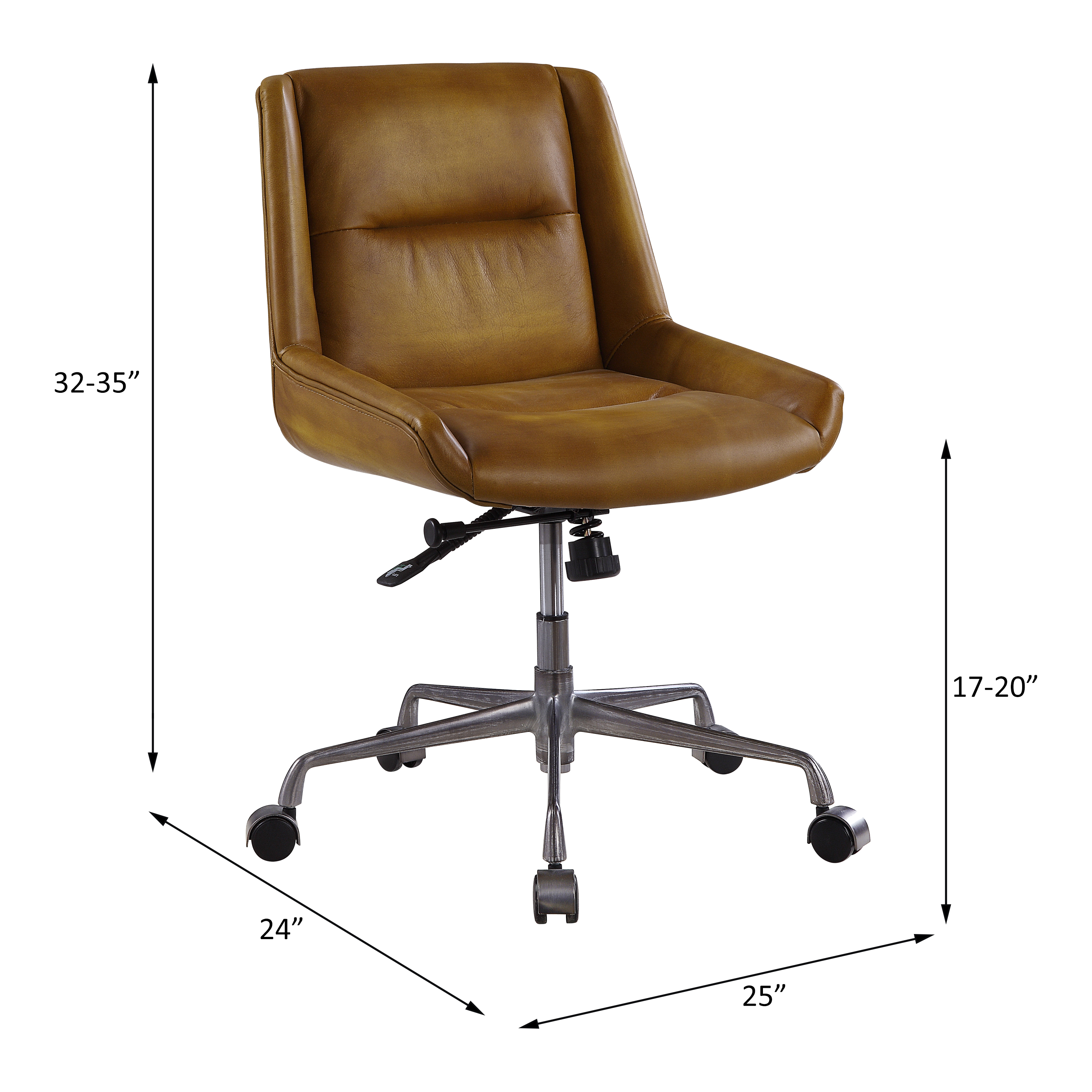 ACME - Ambler Office Chair in Saddle Brown