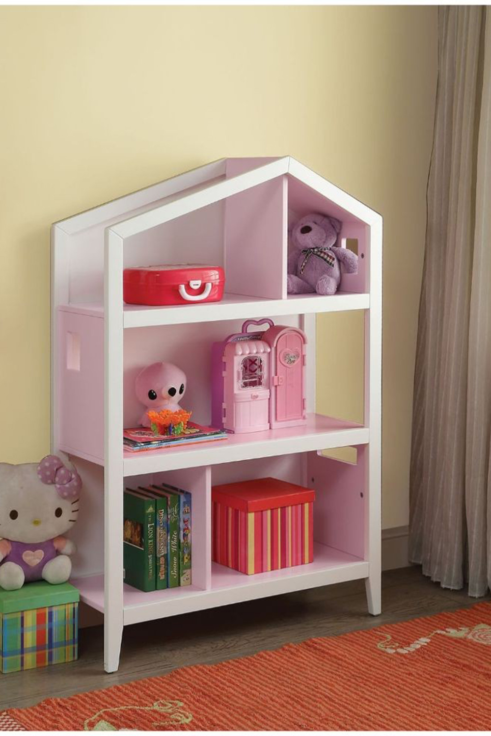 ACME Doll Cottage Bookcase - White/Pink