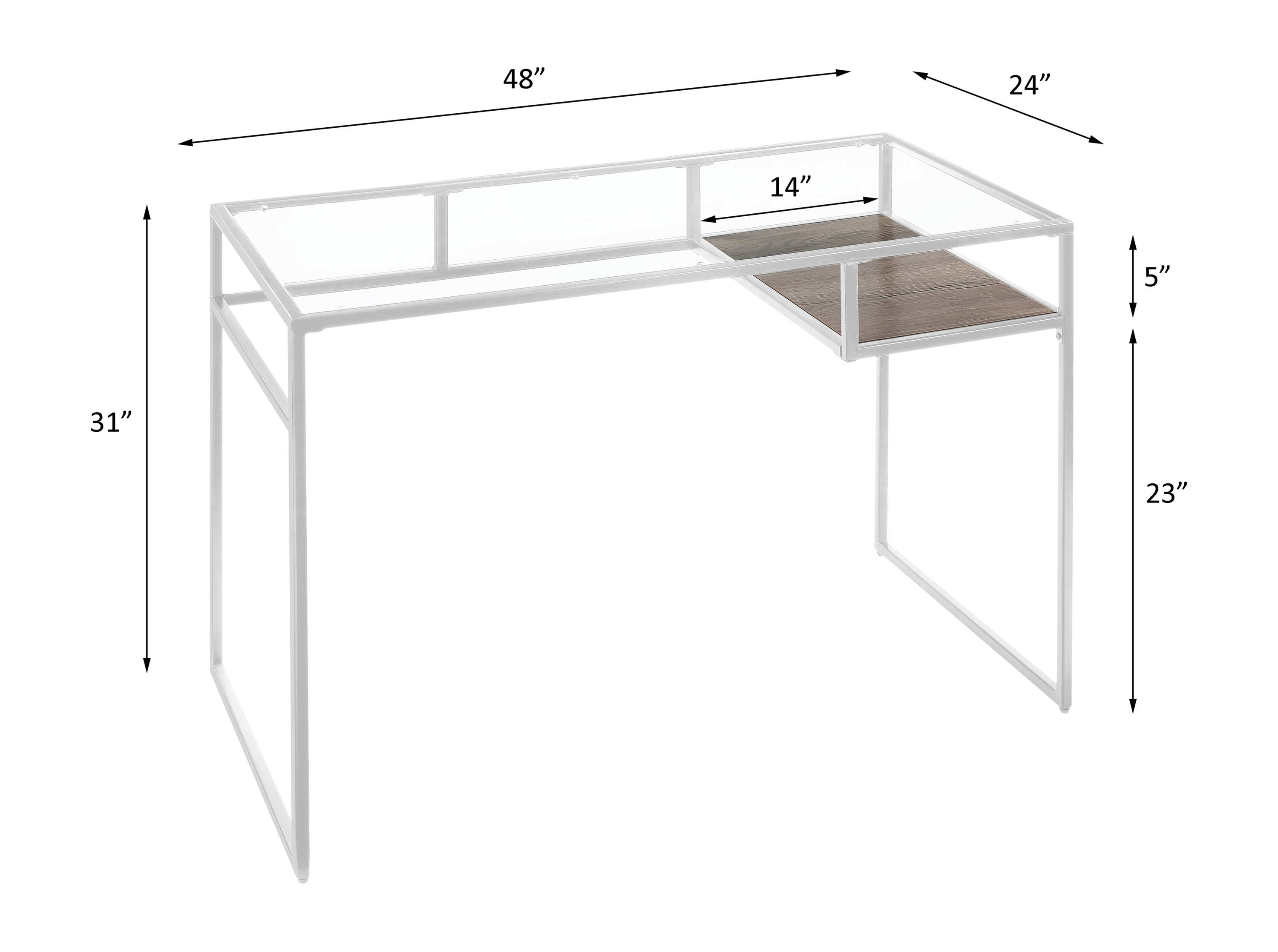 ACME Yasin Writing Desk - White and Glass