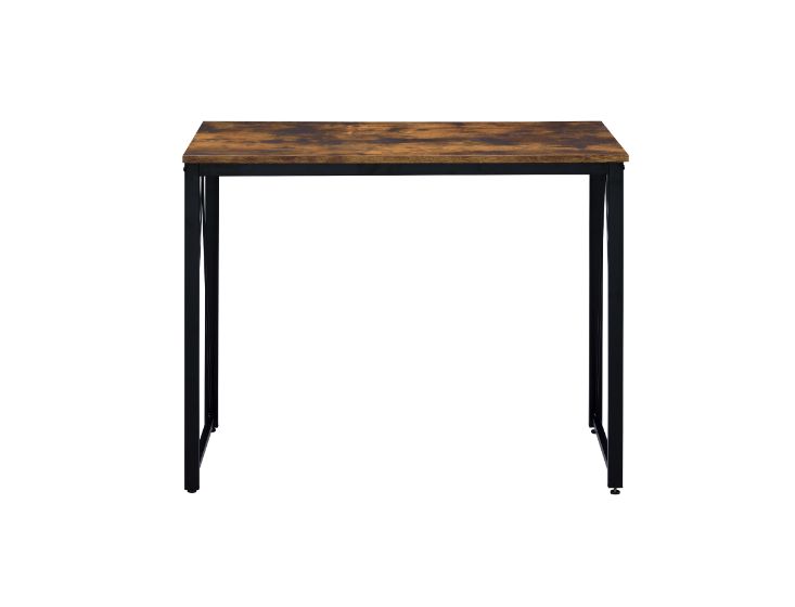 ACME Zaidin Writing Desk - Weathered Oak and Black Finish, W 35"