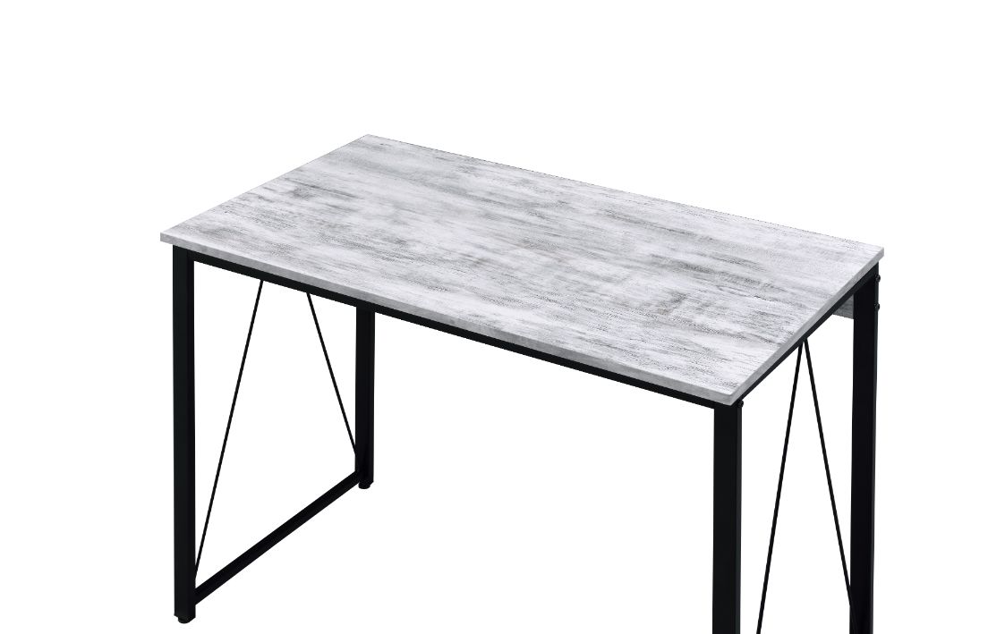 ACME Zaidin Writing Desk - Antique White and Black Finish, W 35"