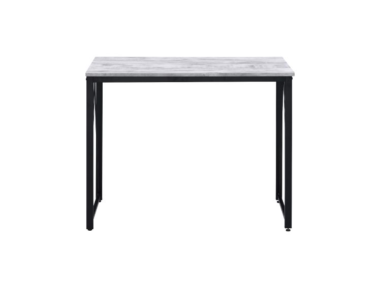 ACME Zaidin Writing Desk - Antique White and Black Finish, W 35"