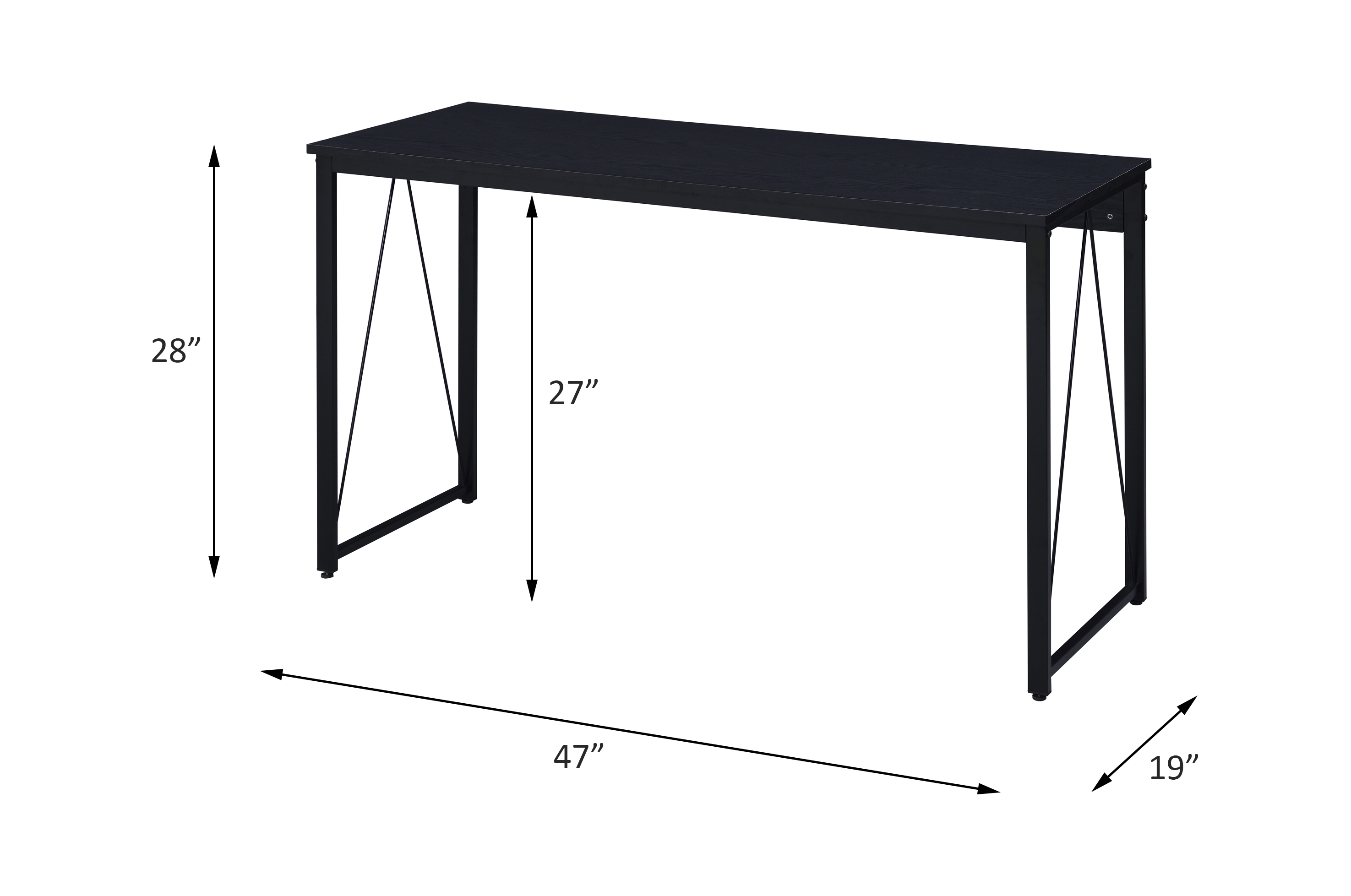 ACME Zaidin Writing Desk - Black Finish, W 47"