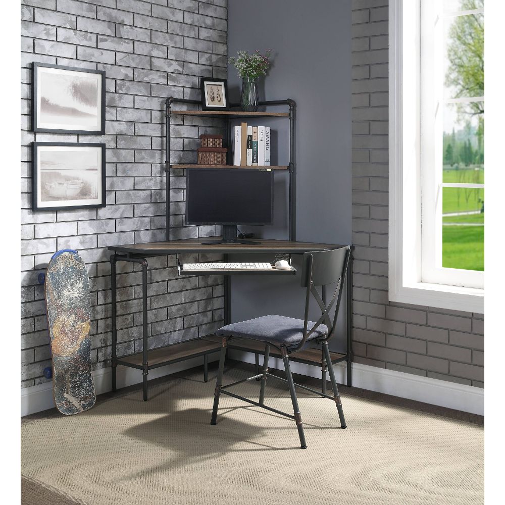 ACME - Deliz Computer Desk with USB in Sand Gray