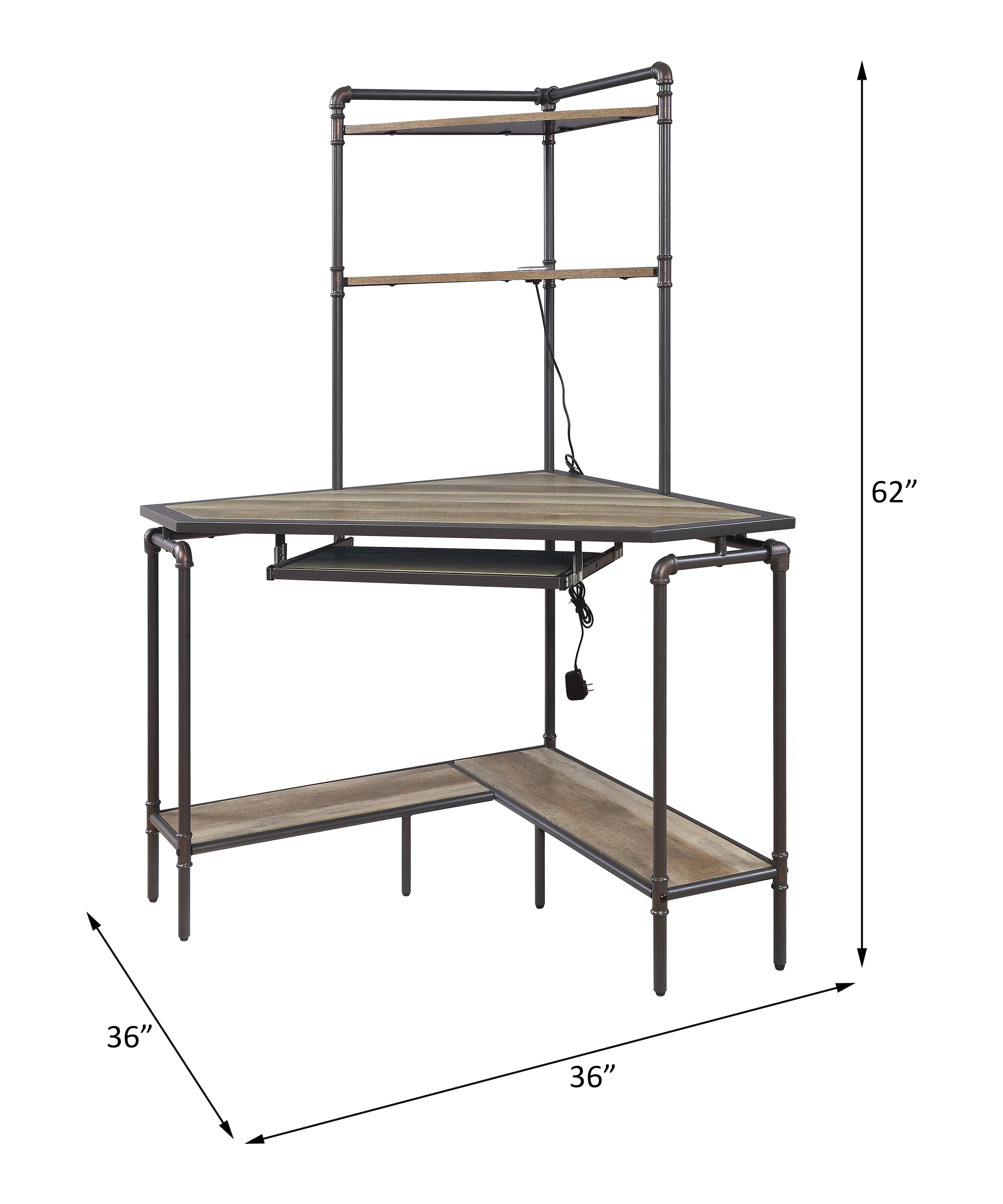 ACME - Deliz Computer Desk with USB in Sand Gray