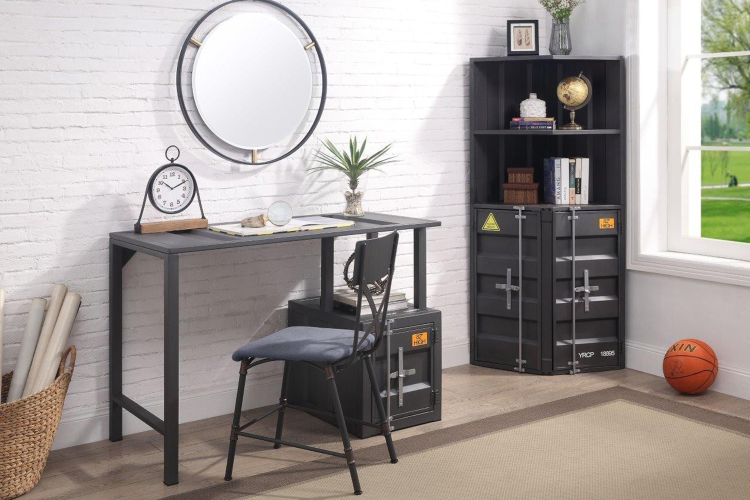 ACME - Cargo Writing Desk in Gunmetal