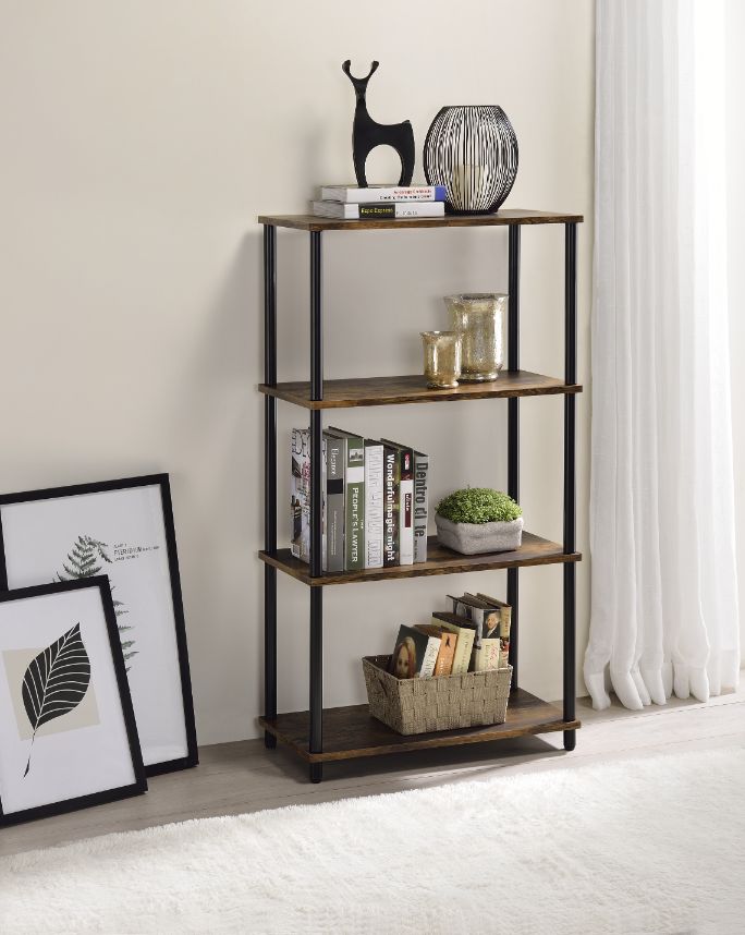 ACME Nypho Bookshelf - Weathered Oak/Black