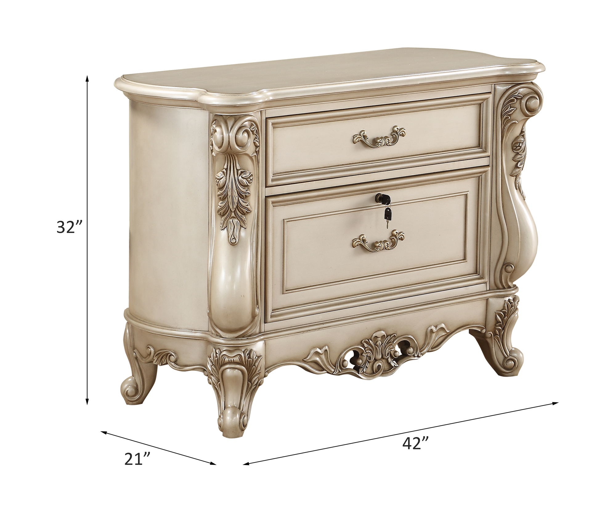 ACME - Gorsedd File Cabinet in Golden Ivory