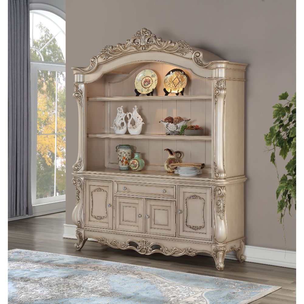 ACME - Gorsedd Bookcase in Golden Ivory