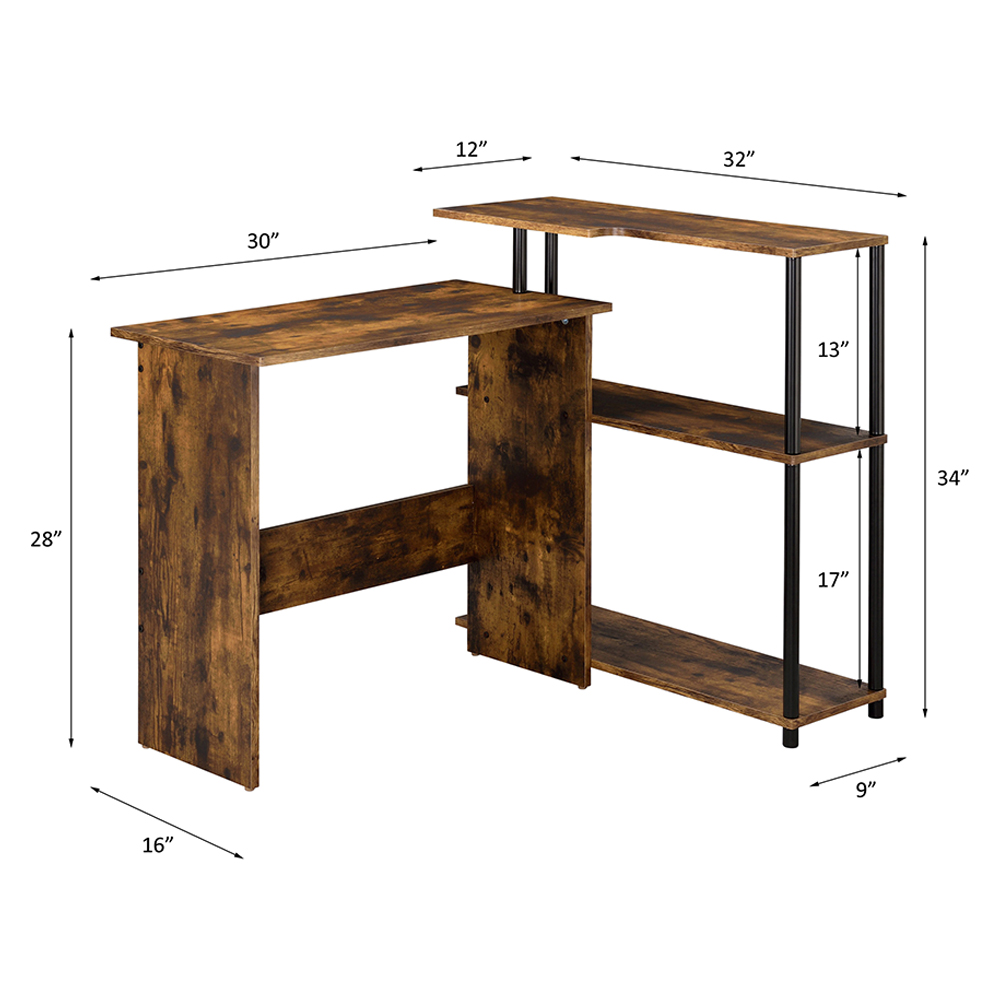 ACME Ievi Writing Desk - Weathered Oak and Black Finish