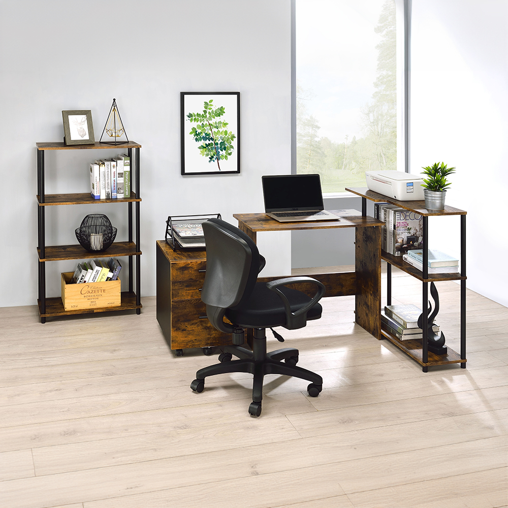 ACME Ievi Writing Desk - Weathered Oak and Black Finish