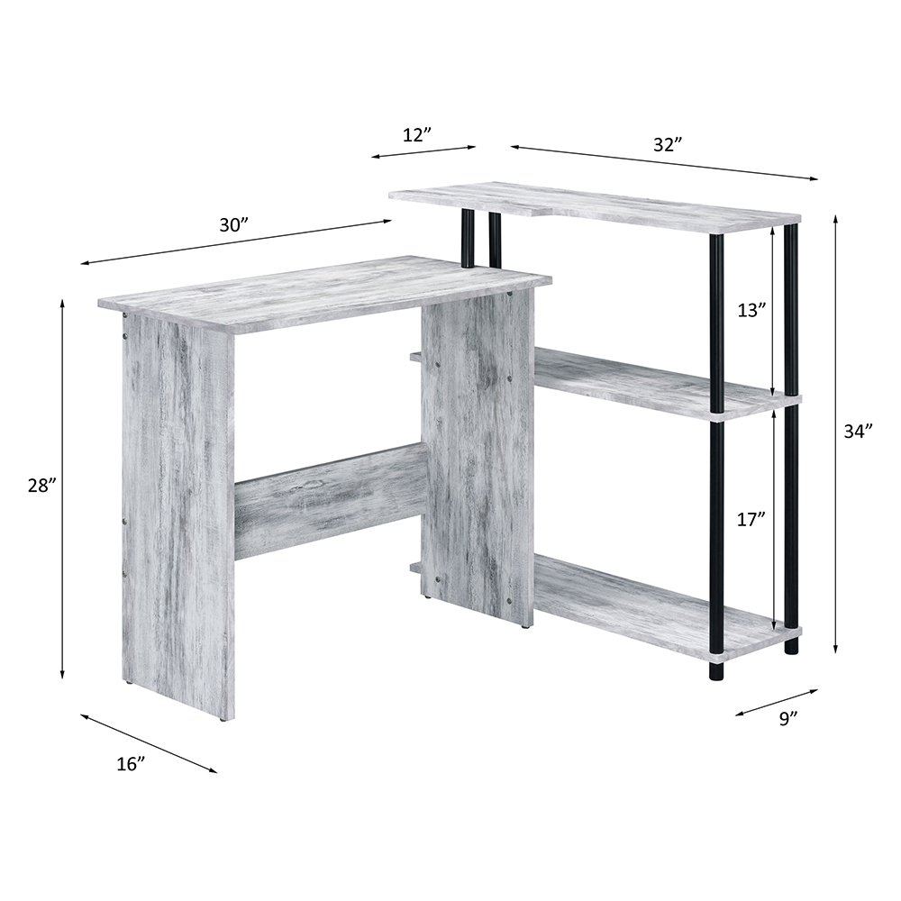 ACME Ievi Writing Desk - Antique White and Black Finish