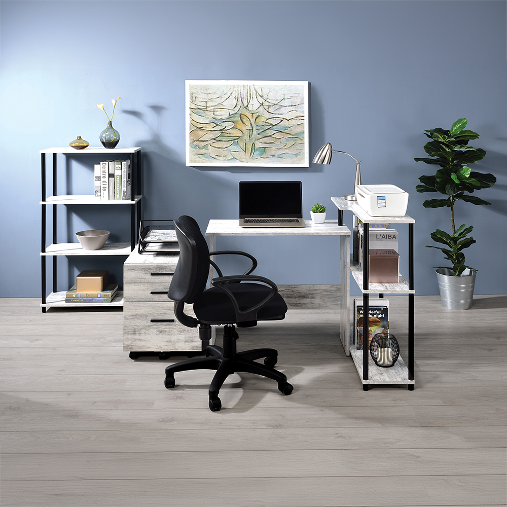 ACME Ievi Writing Desk - Antique White and Black Finish