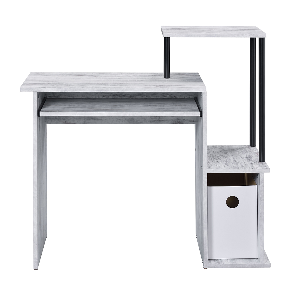 ACME Lyphre Computer Desk - Antique White and Black Finish