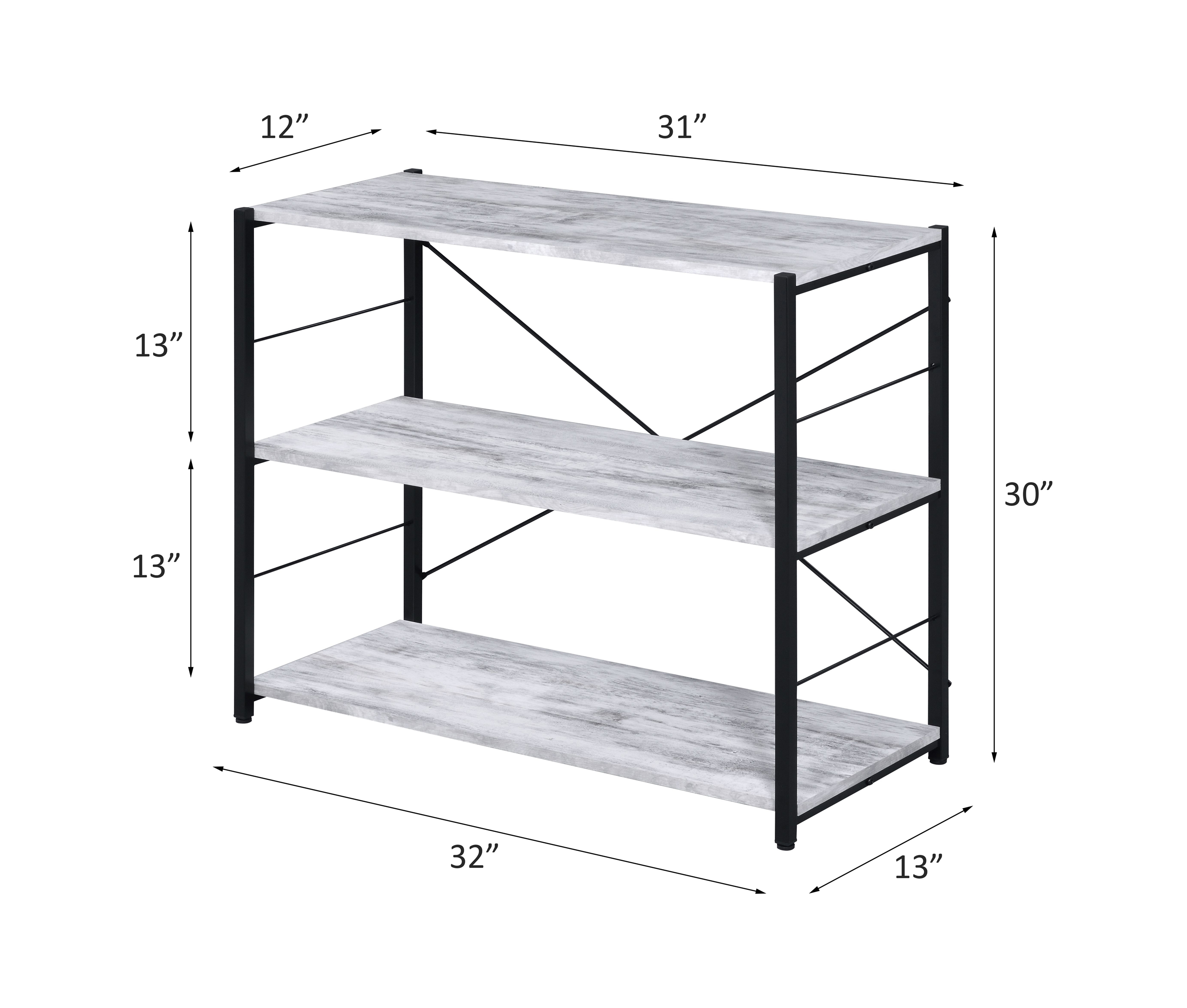 ACME Tesadea Bookshelf - Antique White/Black