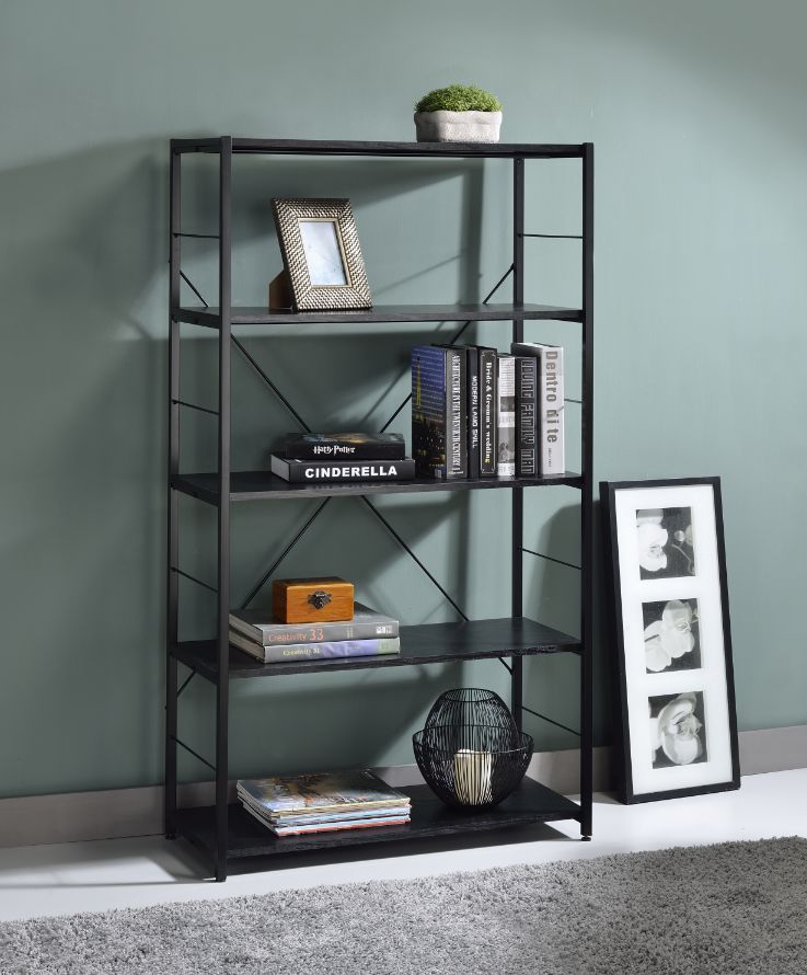 ACME Tesadea Bookshelf - Black Finish, 5-Tier