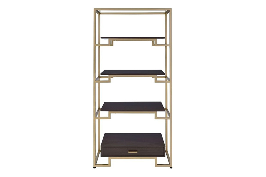 ACME Yumia Bookshelf - Clear Glass/Gold