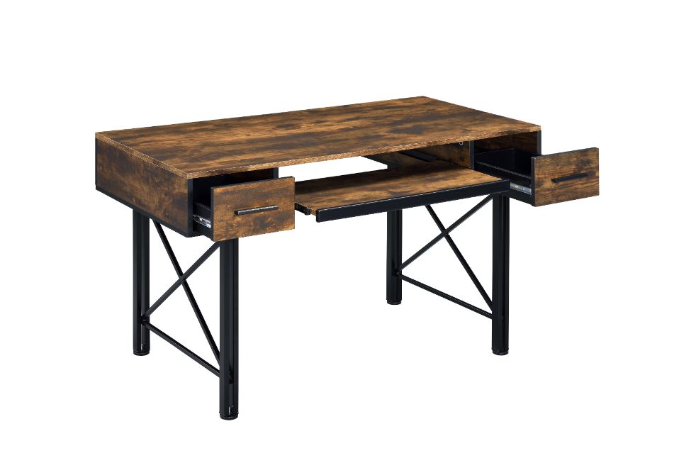 ACME - Settea Computer Desk in Weathered Oak/Black