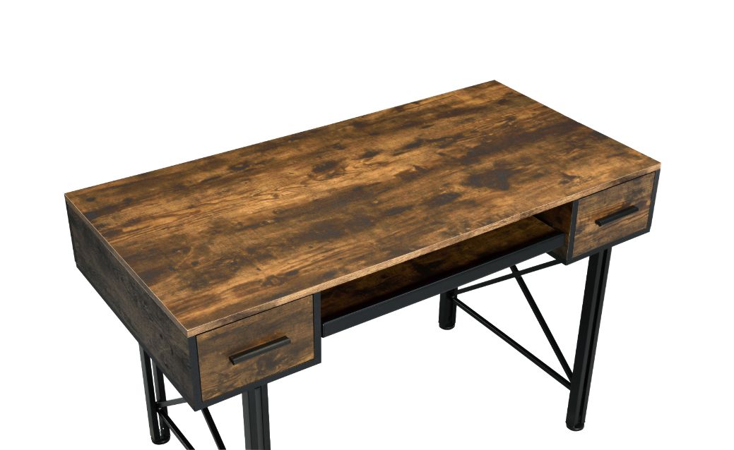 ACME - Settea Computer Desk in Weathered Oak/Black