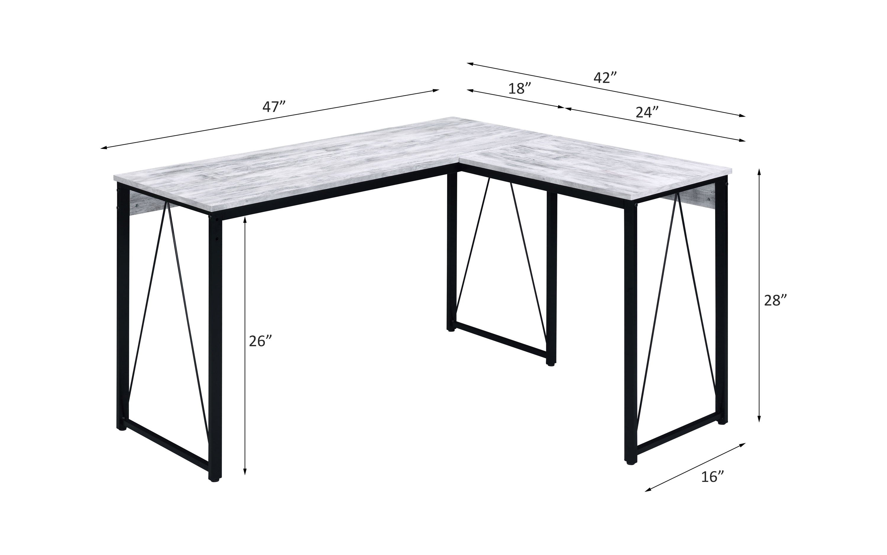 ACME Zetri Writing Desk - Antique White/Black