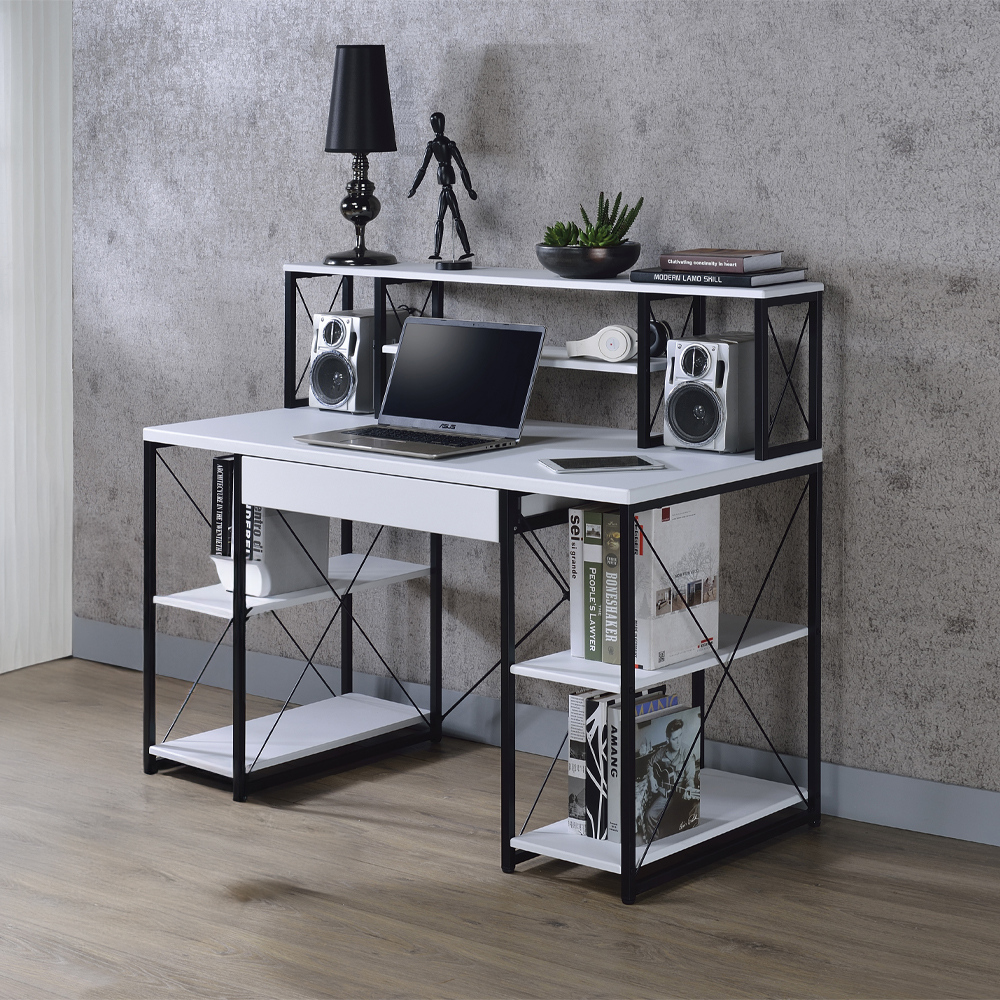 ACME Amiel Music Recording Studio Desk - White and Black