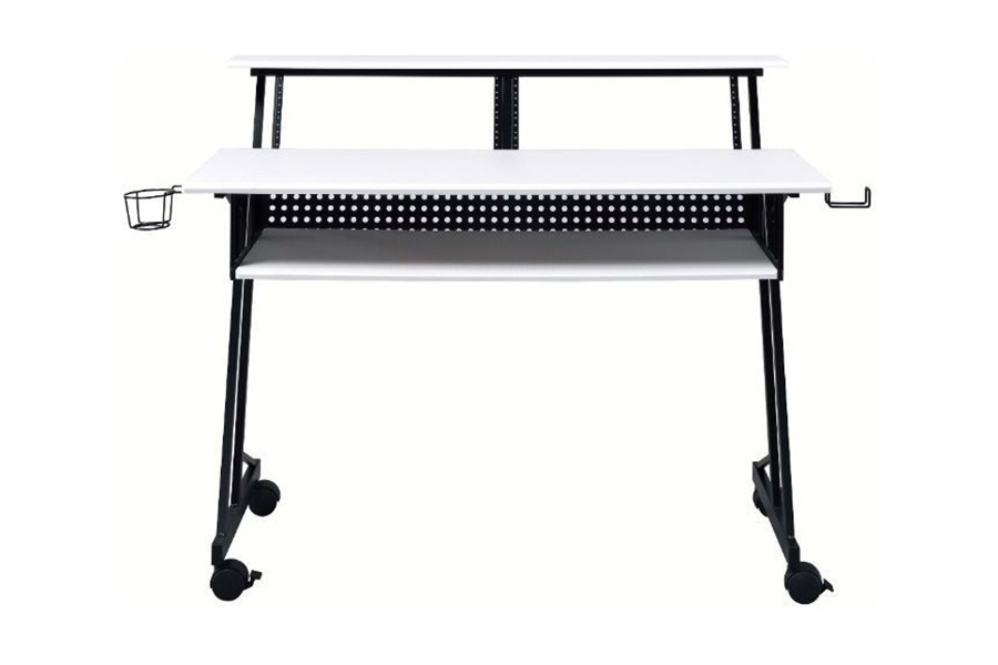 ACME Suitor Music Recording Studio Desk - White and Black