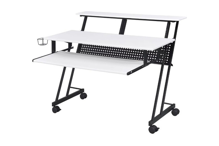 ACME Suitor Music Recording Studio Desk - White and Black