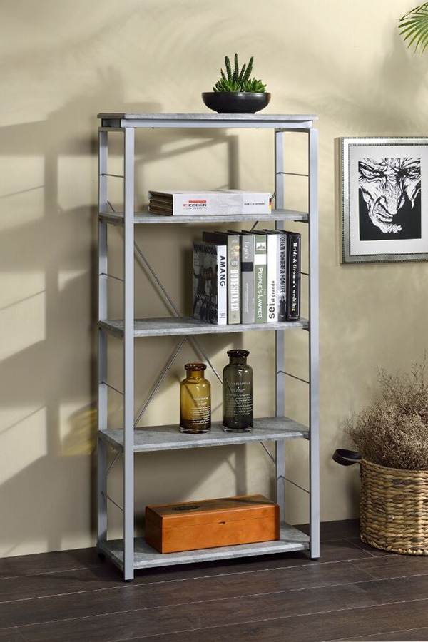 ACME Jurgen Bookshelf - Silver