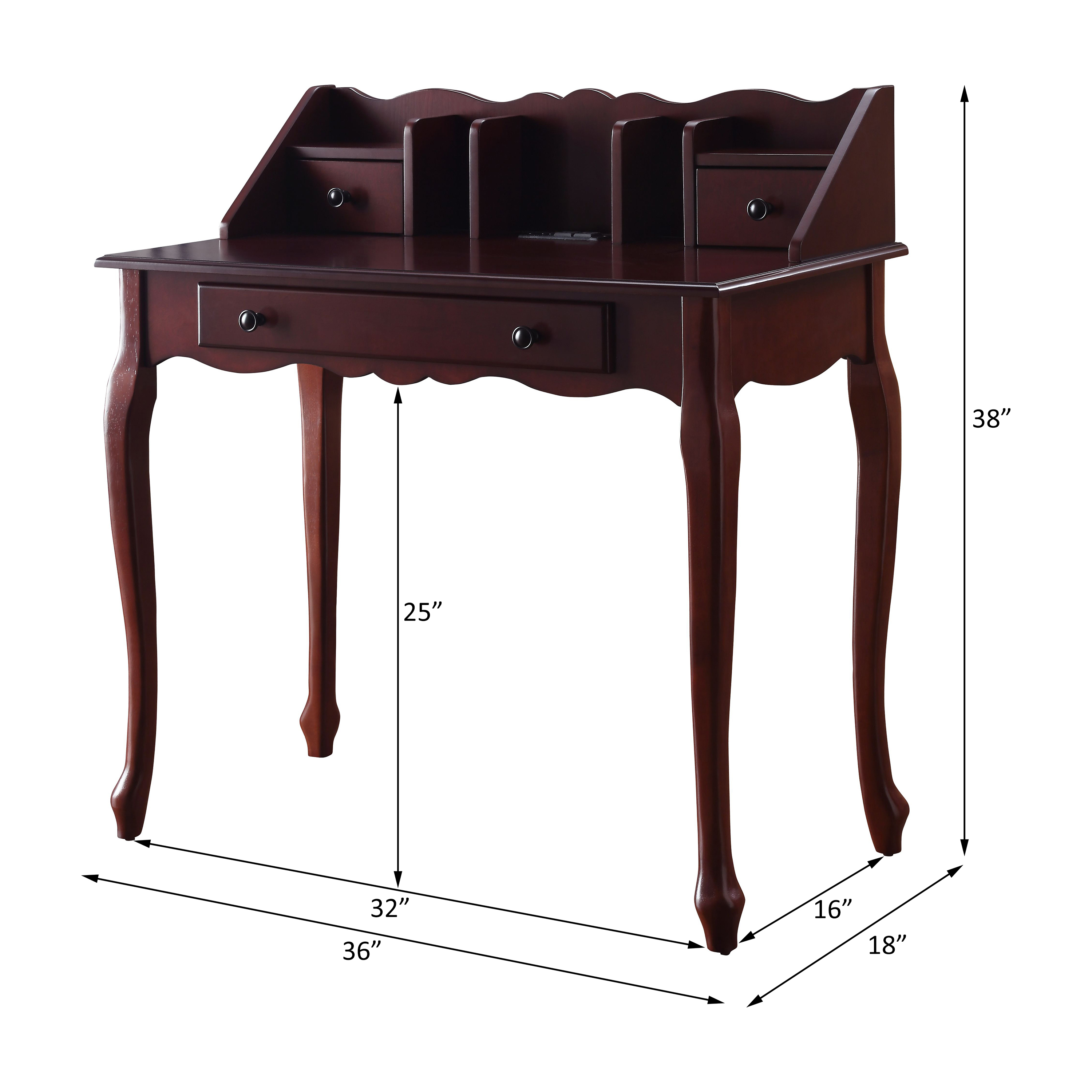 ACME - Maral Writing Desk with Usb in Espresso