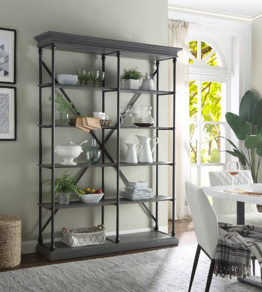 ACME Rukia Bookshelf - Gray/Black