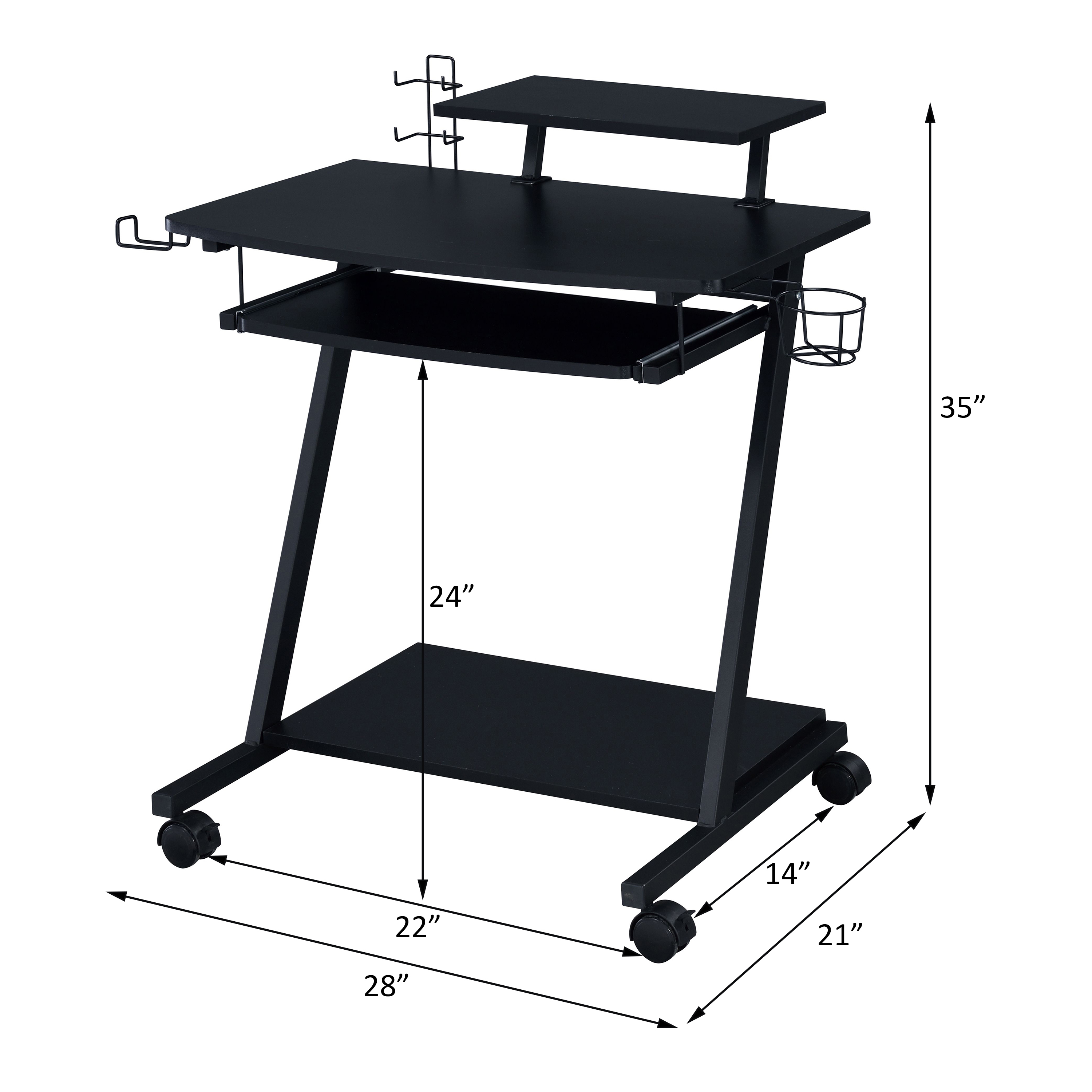 ACME - Ordrees Gaming Desk in Black