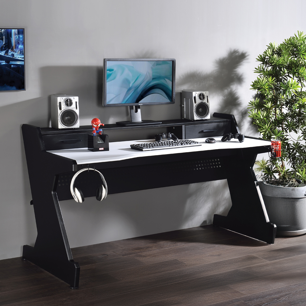 ACME - Bigga Gaming Desk in Black/White