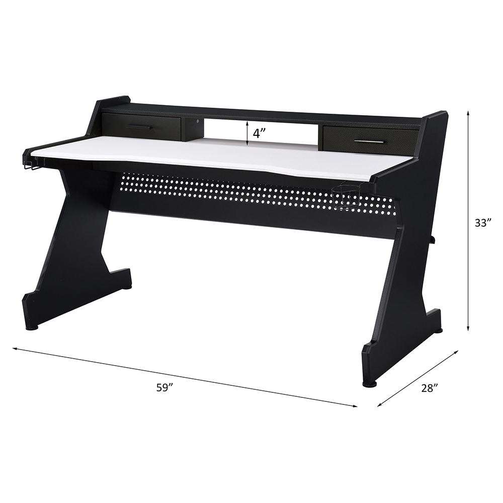 ACME - Bigga Gaming Desk in Black/White