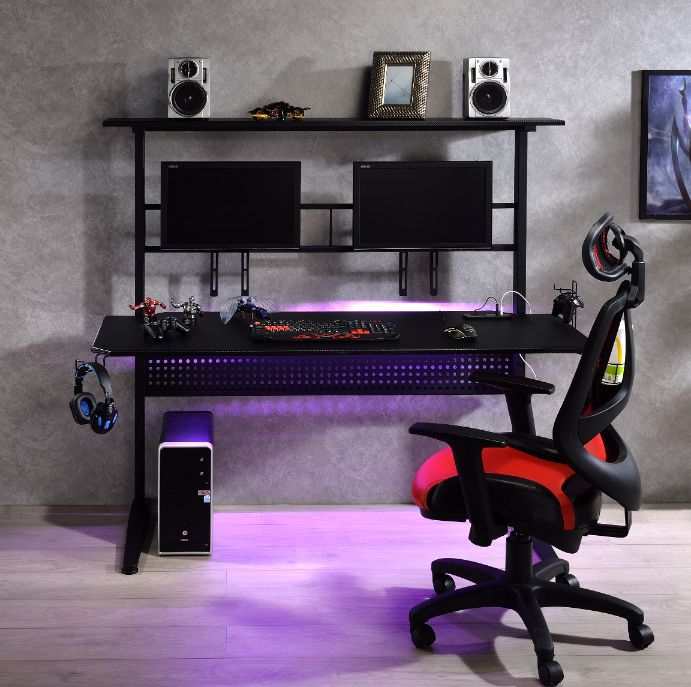 ACME - Canzi Gaming Desk with USB in Black