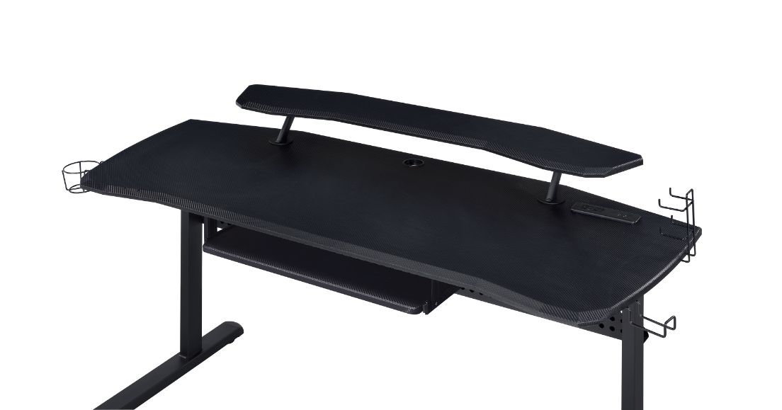 ACME Vildre Gaming Table with USB Port - Black Finish