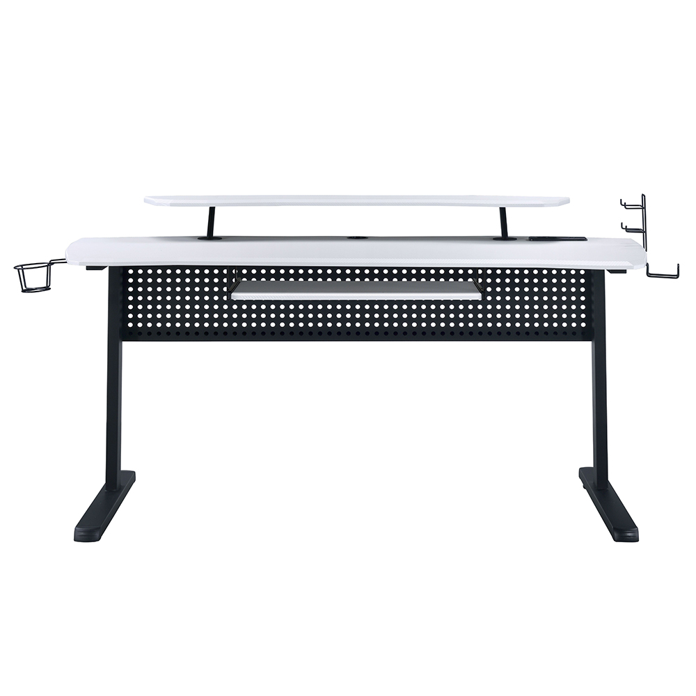 ACME Vildre Gaming Table with USB Port - Black and White Finish