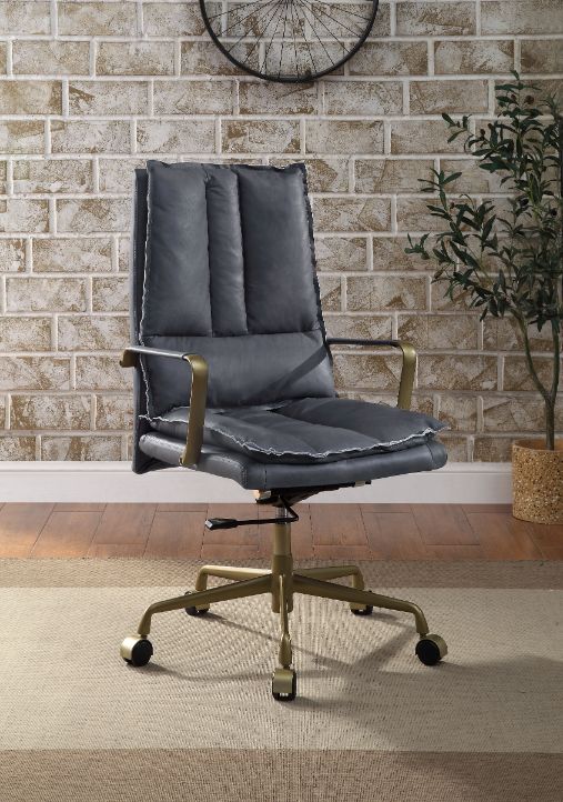 ACME Tinzud Office Chair - Gray Leather