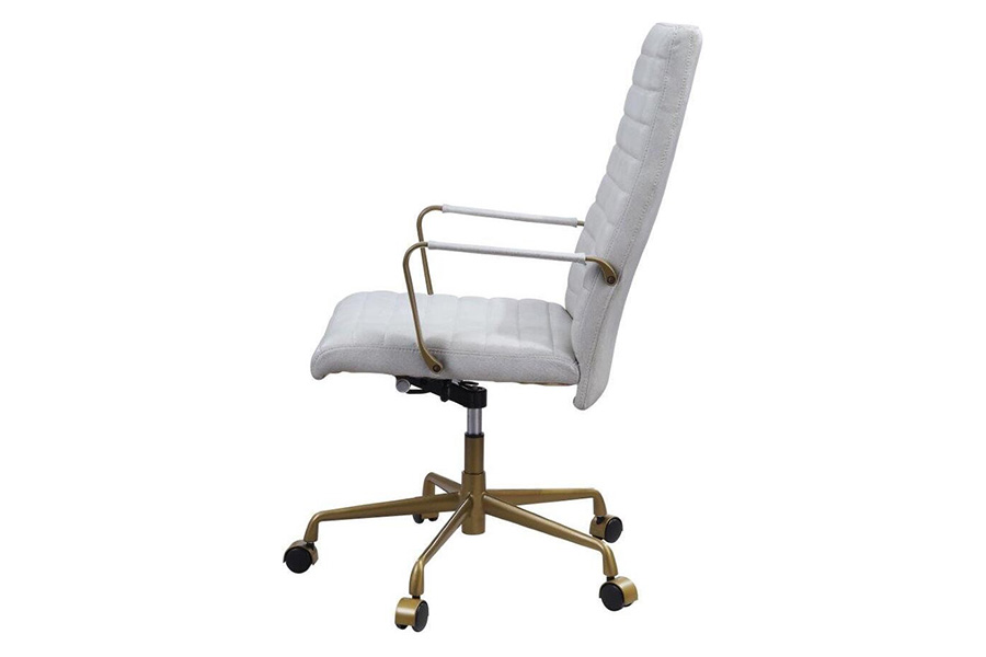 ACME Duralo Office Chair - Vintage White Top Grain Leather