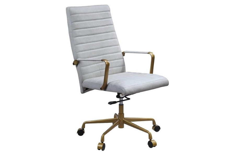 ACME Duralo Office Chair - Vintage White Top Grain Leather