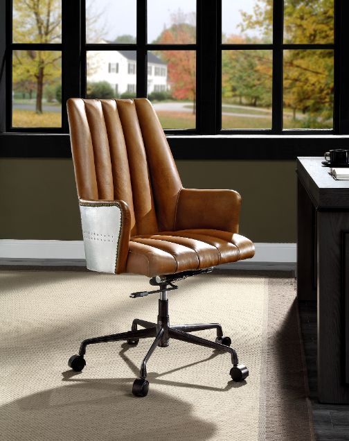 ACME - Salvol Office Chair in Sahara/Aluminum