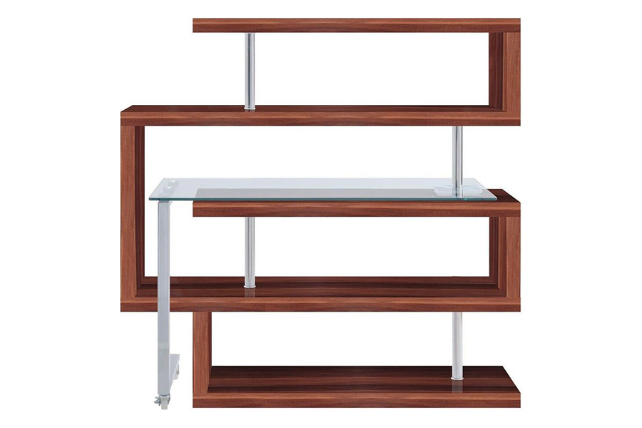 ACME Raceloma Writing Desk with Shelf - Walnut High Gloss Finish