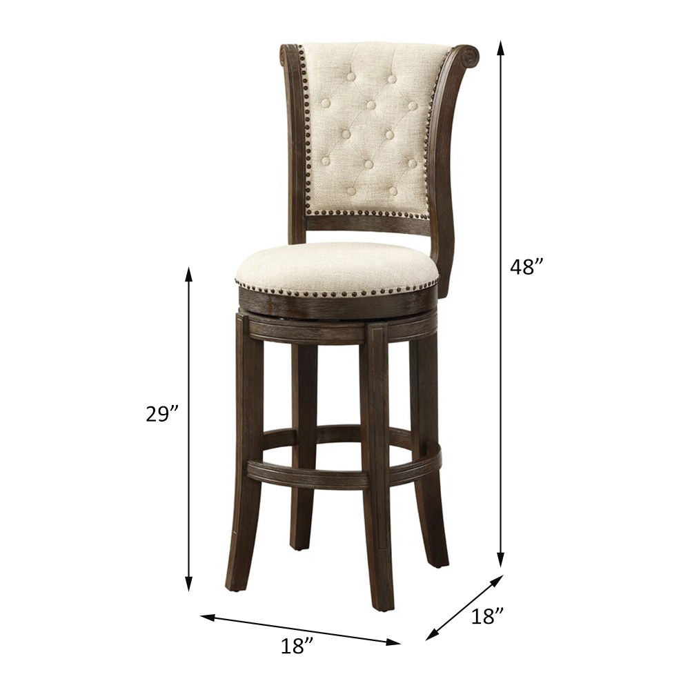 ACME Glison Bar Chair (Set of 2) - Beige Walnut